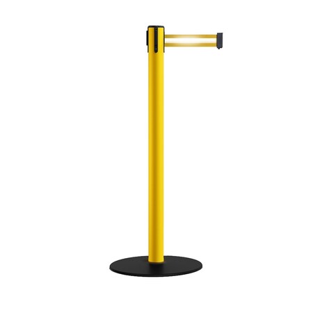 Montour Line Stanchion Belt Barrier Yellow Post Low Base 13ft. Yel/Ref. HL Belt S400-YW-YRH-130